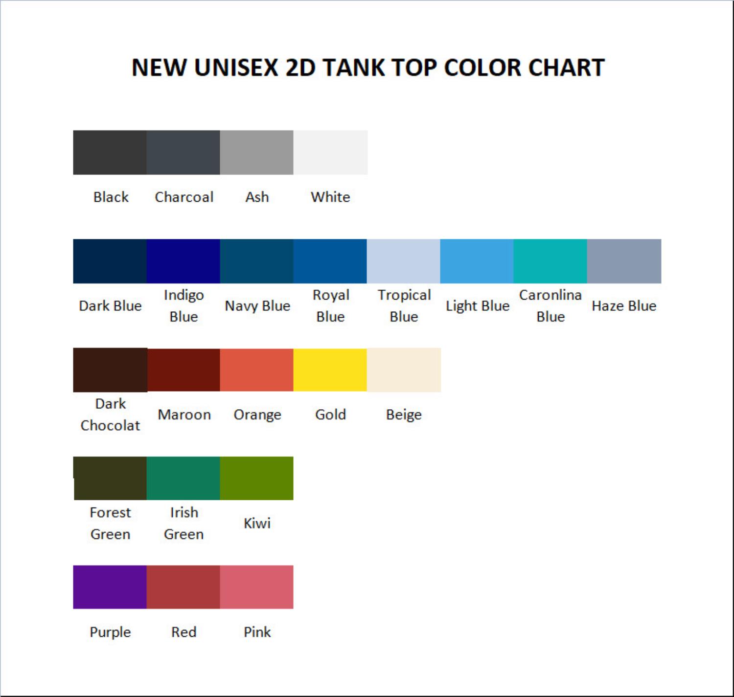 tank top color chart - Cyberpunk UK Store