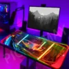 Cyberpunk Large RGB Mouse Mat Neon Gamer Mousepads LED Gaming Mousepad Big Luminous Desk Pad Desk 1 - Cyberpunk UK Store