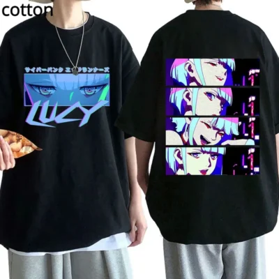 Japanese Anime Lucy Cyberpunk Edgerunners T shirts Harajuku Cartoon Printed Men Women Short Sleeves Graphic T - Cyberpunk UK Store