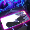 Large RGB Mousepad Cyberpunk Girl Mouse Mat Gaming Keyboard Mouse Pads LED Light Rubber Carpet Anime - Cyberpunk UK Store