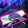 Large RGB Mousepad Cyberpunk Girl Mouse Mat Gaming Keyboard Mouse Pads LED Light Rubber Carpet Anime 2 - Cyberpunk UK Store
