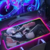 Large RGB Mousepad Cyberpunk Girl Mouse Mat Gaming Keyboard Mouse Pads LED Light Rubber Carpet Anime 3 - Cyberpunk UK Store