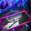 Large RGB Mousepad Cyberpunk Girl Mouse Mat Gaming Keyboard Mouse Pads LED Light Rubber Carpet Anime 5 - Cyberpunk UK Store