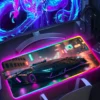 RGB Rubber Mouse Pad Anime Cyberpunk Cool LED Light Gaming Non slip Table Mat Keyboard Accessories 4 - Cyberpunk UK Store