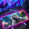 RGB Rubber Mouse Pad Anime Cyberpunk Cool LED Light Gaming Non slip Table Mat Keyboard Accessories 5 - Cyberpunk UK Store