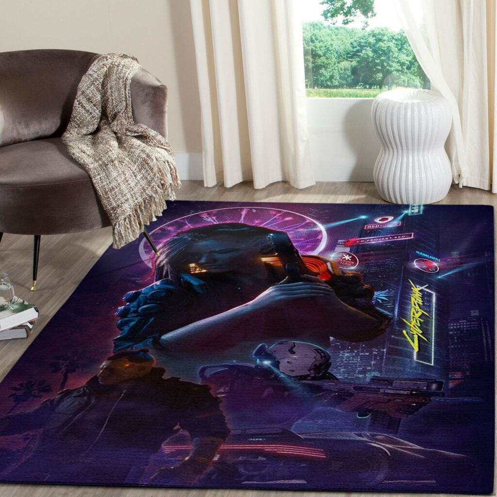 Cyberpunk 2077 Vintage Printed Anti-skid Home Decoration Rug
