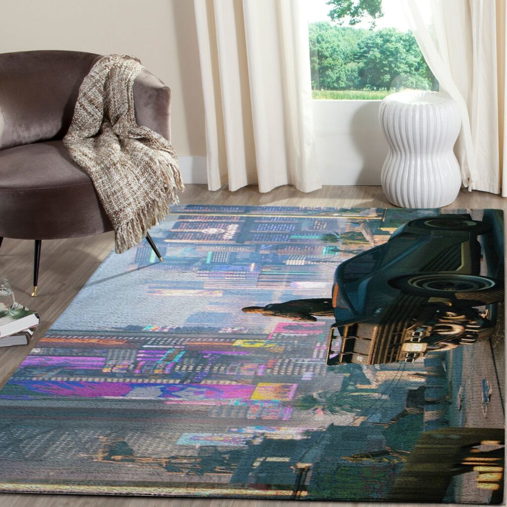 Cyberpunk 2077 Retro Printed Non-slip Rug