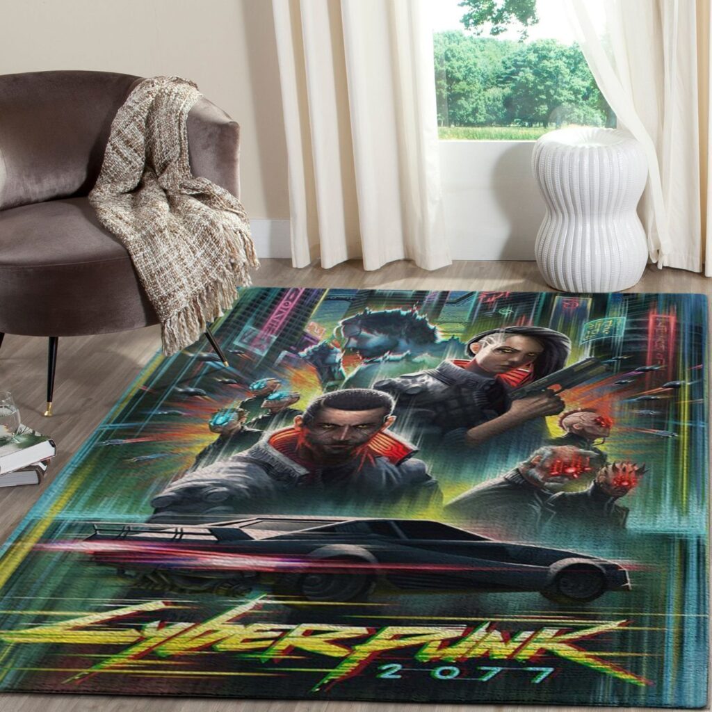 Cyberpunk 2077 Vintage Printed Non-slip Rug