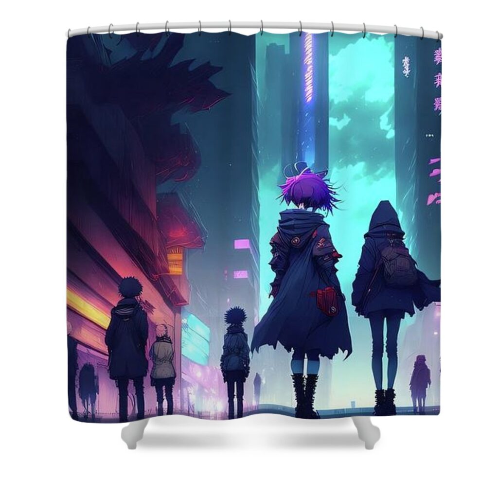 Cyberpunk 2077 City Shower Curtain