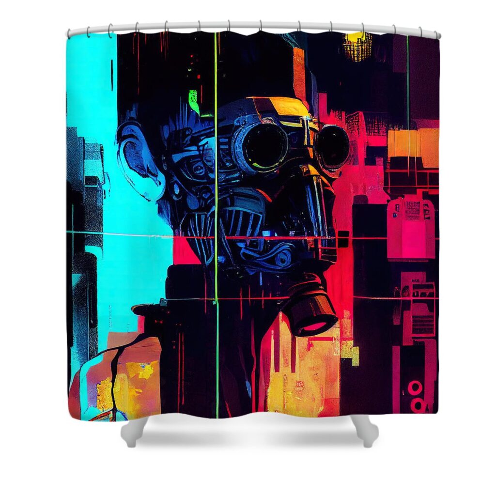 Cyberpunk 2077 Society Shower Curtain