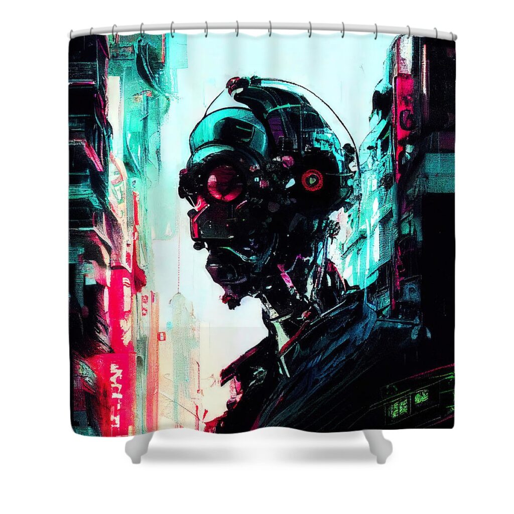 Cyberpunk 2077 Society Must Try Shower Curtain