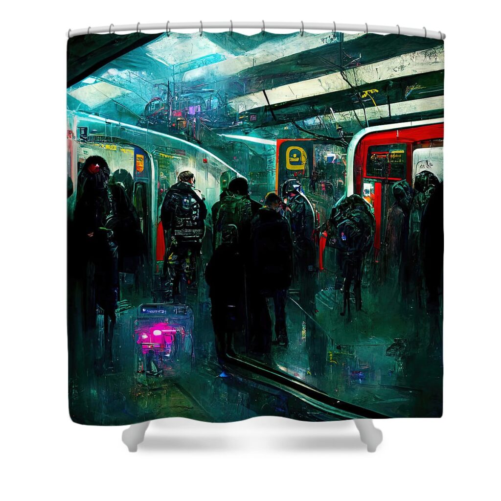 Cyberpunk 2077 Subway Shower Curtain