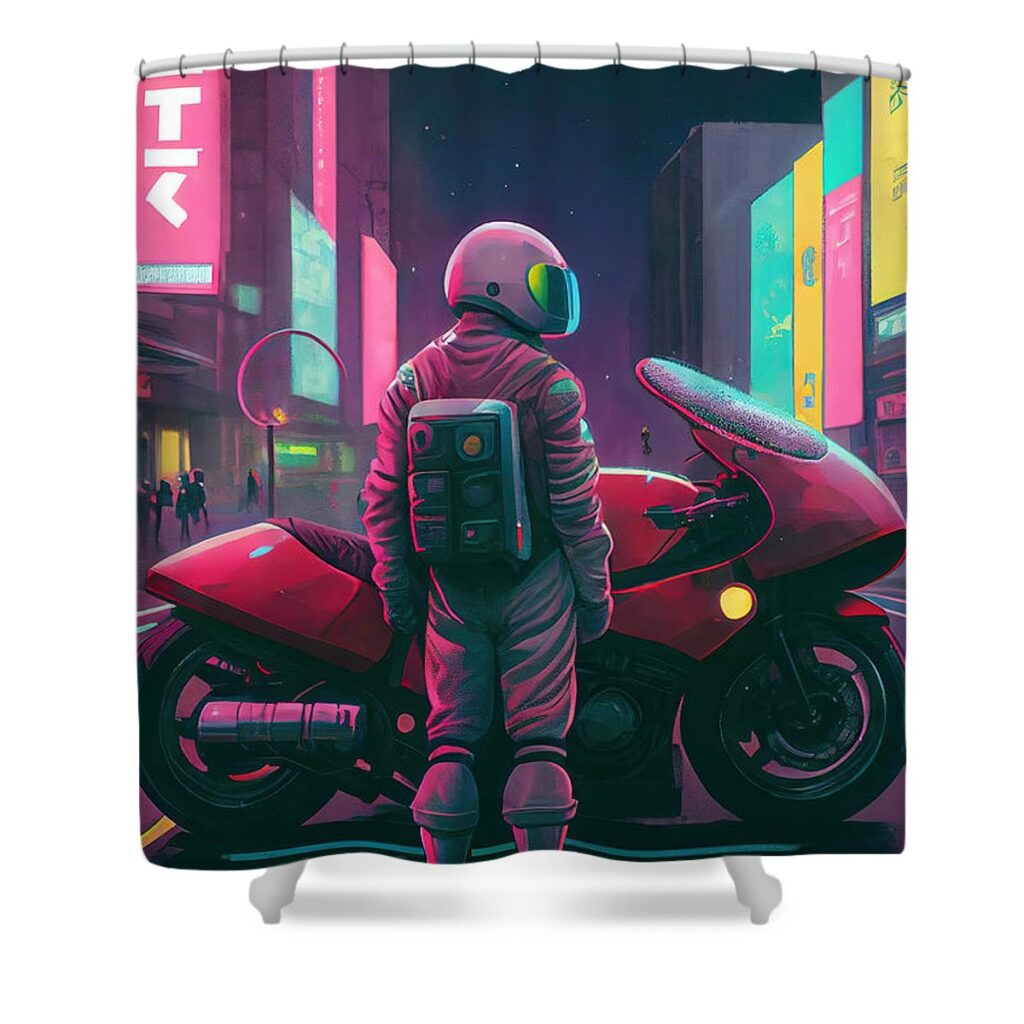 Cyberpunk 2077 New Moto Shower Curtain