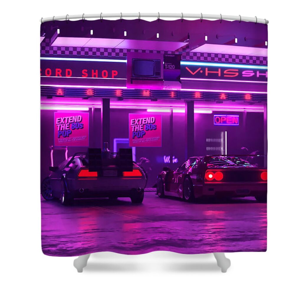 Cyberpunk 2077 Vhs Stop Shower Curtain